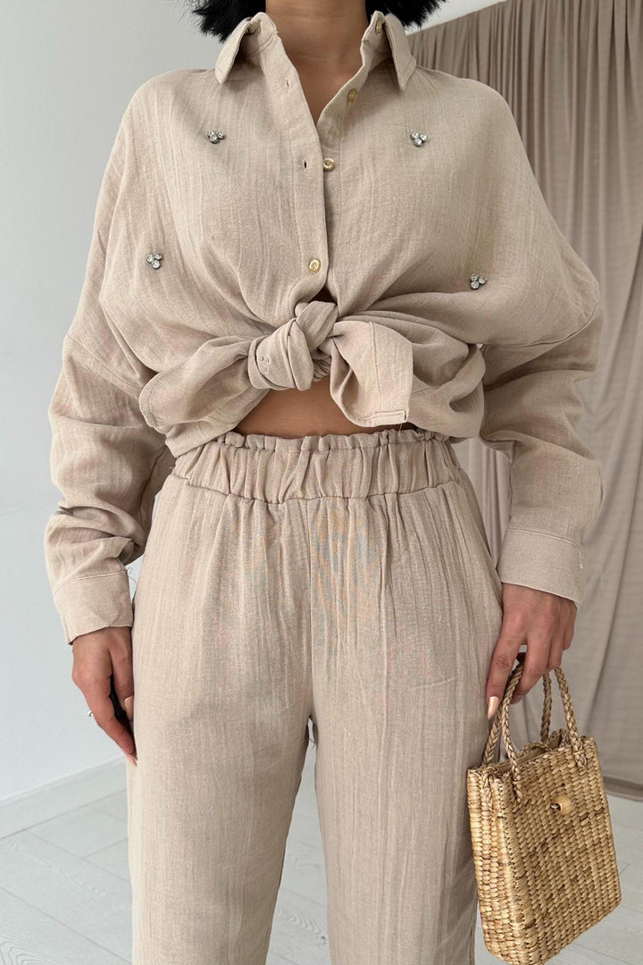 ELS Muslim Shirt and Pants Set - Beige - Lethbridge