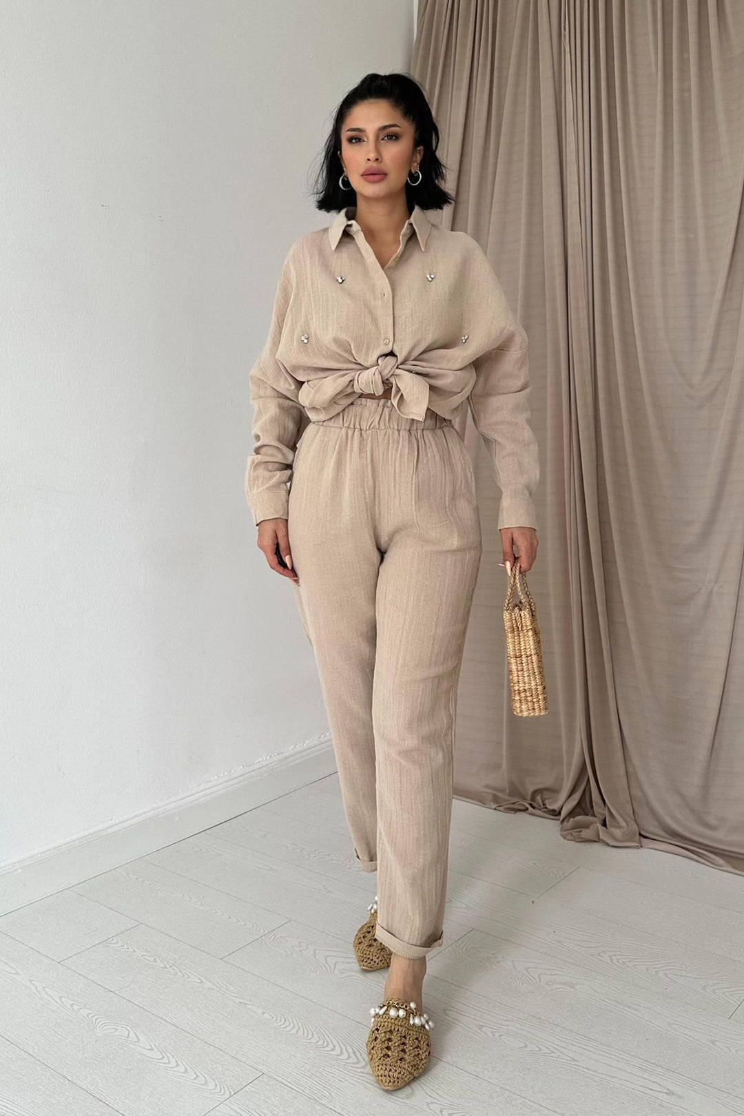 ELS Muslim Shirt and Pants Set - Beige - Lethbridge