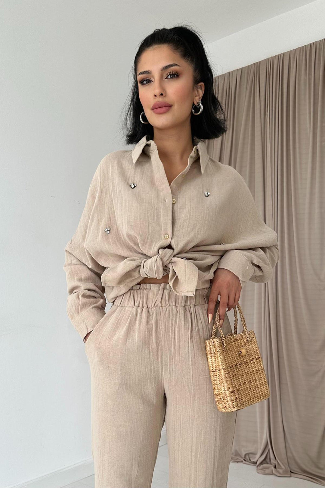 ELS Muslim Shirt and Pants Set - Beige - Lethbridge