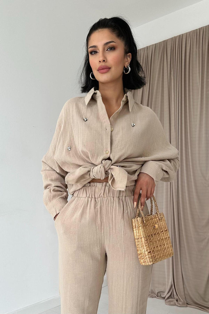 ELS Muslim Shirt and Pants Set - Beige - Lethbridge