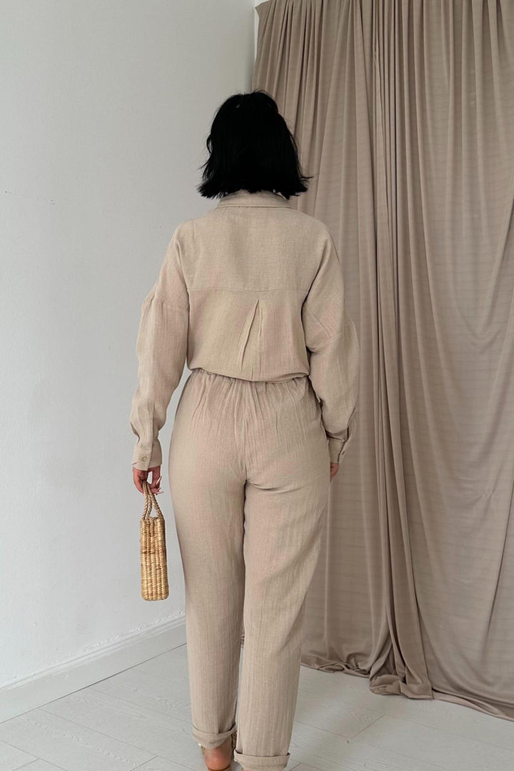 ELS Muslim Shirt and Pants Set - Beige - Lethbridge