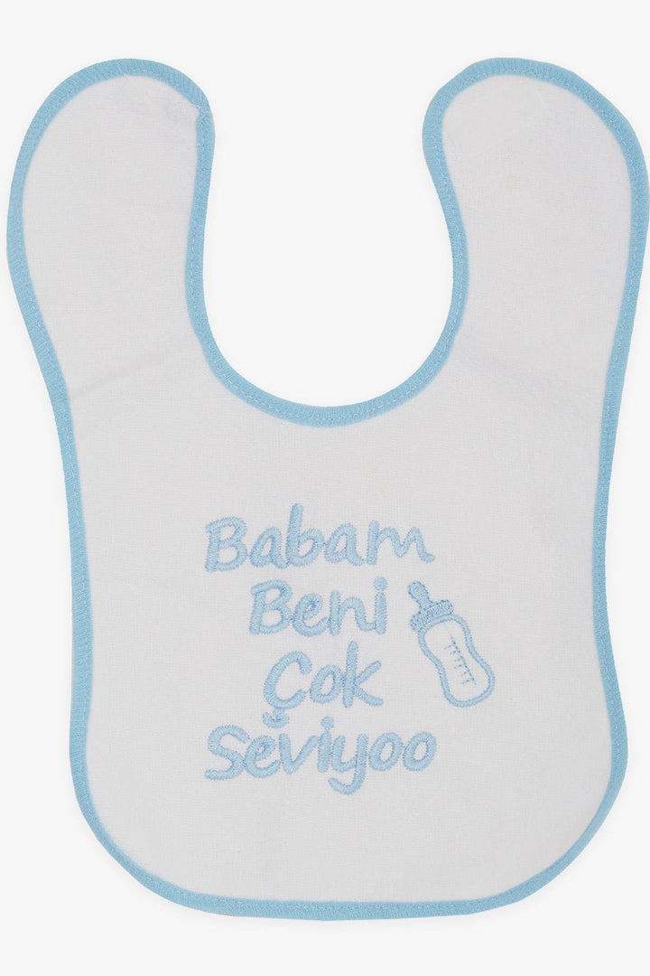 BRE My Bella Baby Bib Embroidered Text Printed White - Maidenhead