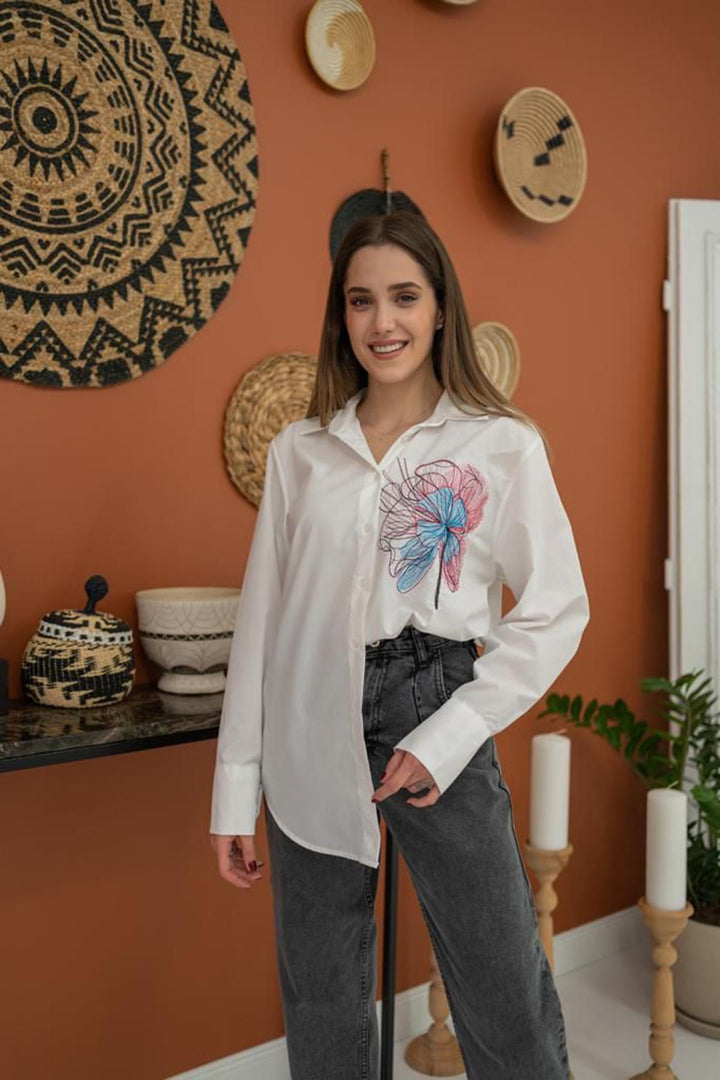 ELS Embroidered Shirt - White - Nelson