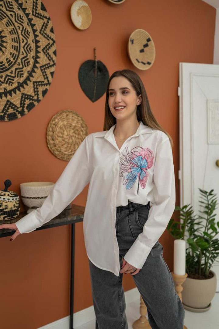 ELS Embroidered Shirt - White - Nelson