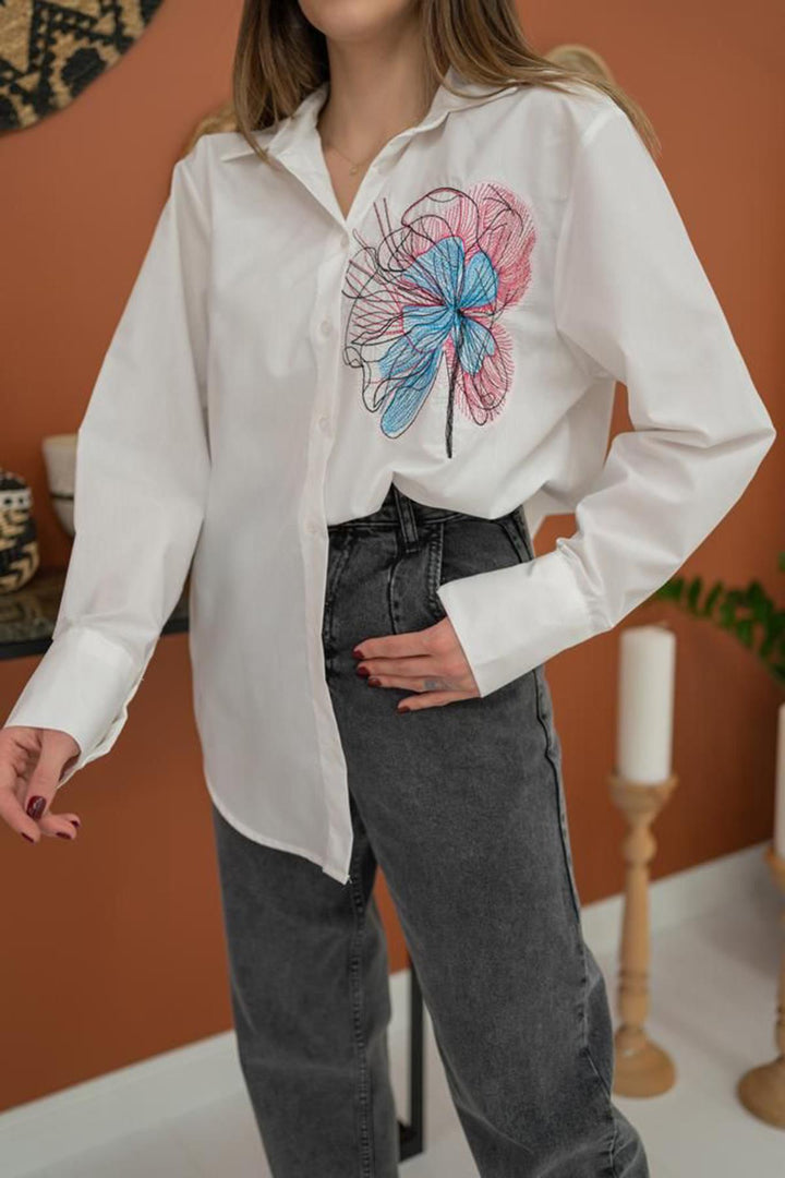 ELS Embroidered Shirt - White - Nelson