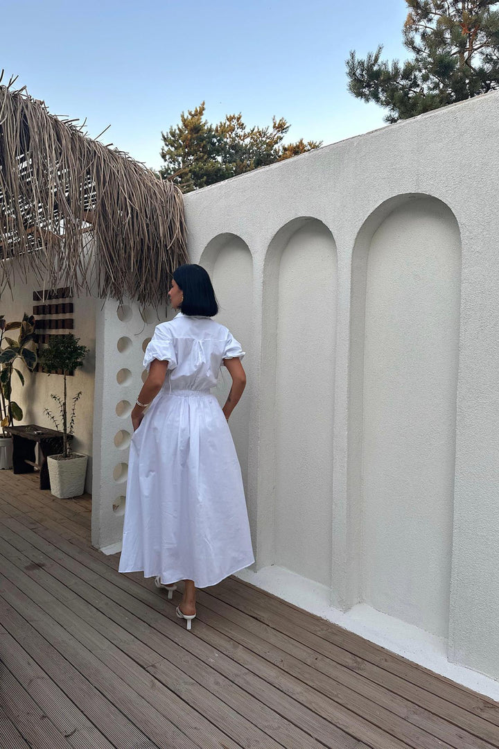 ELS Embroidered Dress - White - Saint-Eustache
