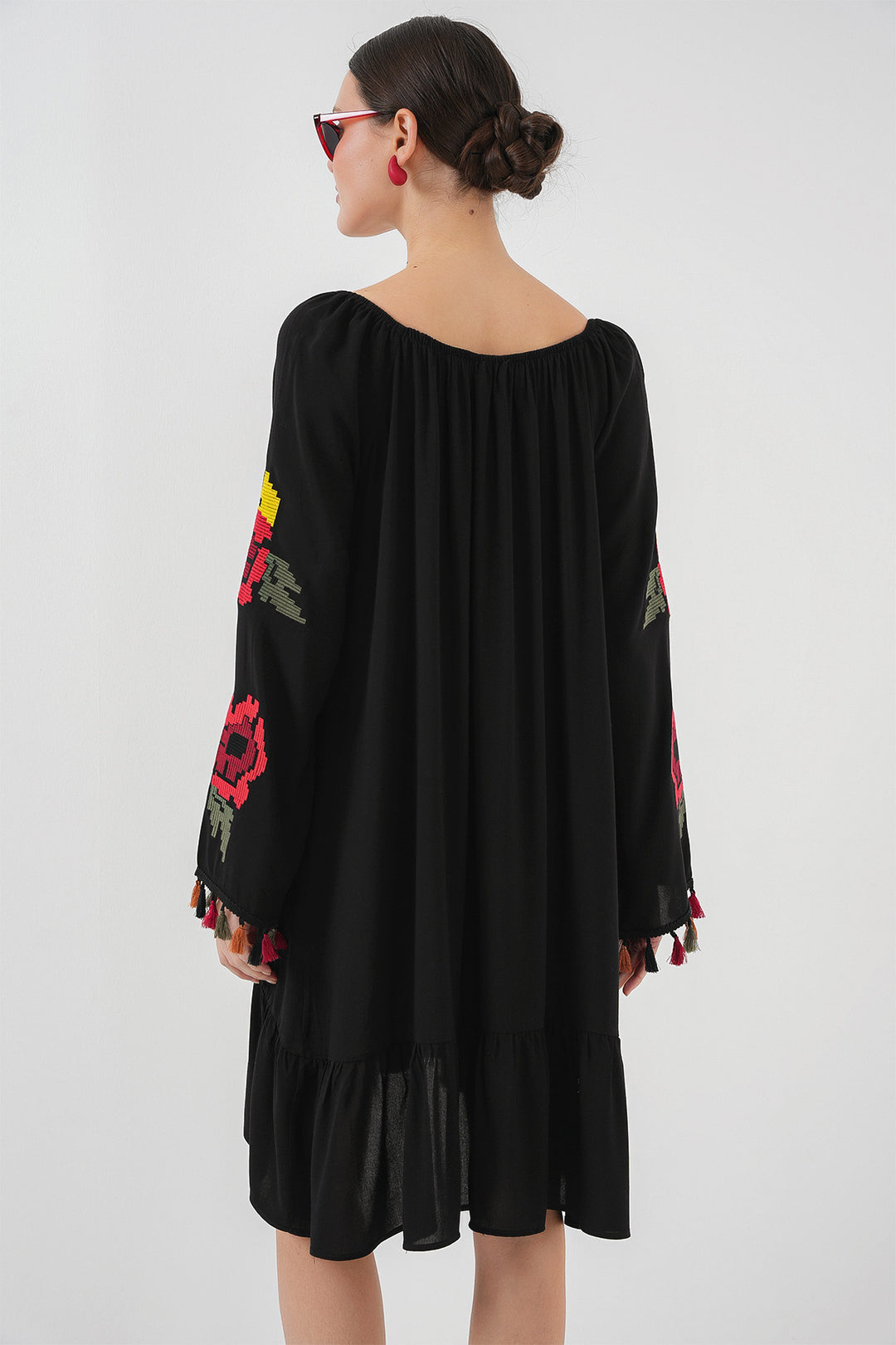 BGD Women Embroidered Midi Dress 2531 - Black - Kutaisi