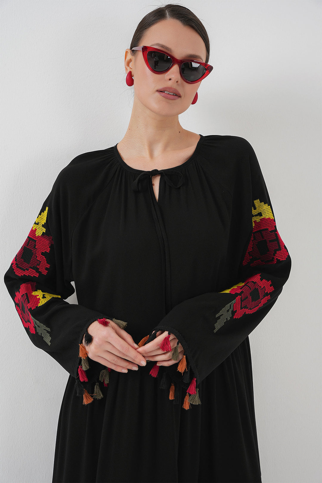 BGD Women Embroidered Long Dress 2534 - Black - Orland Park