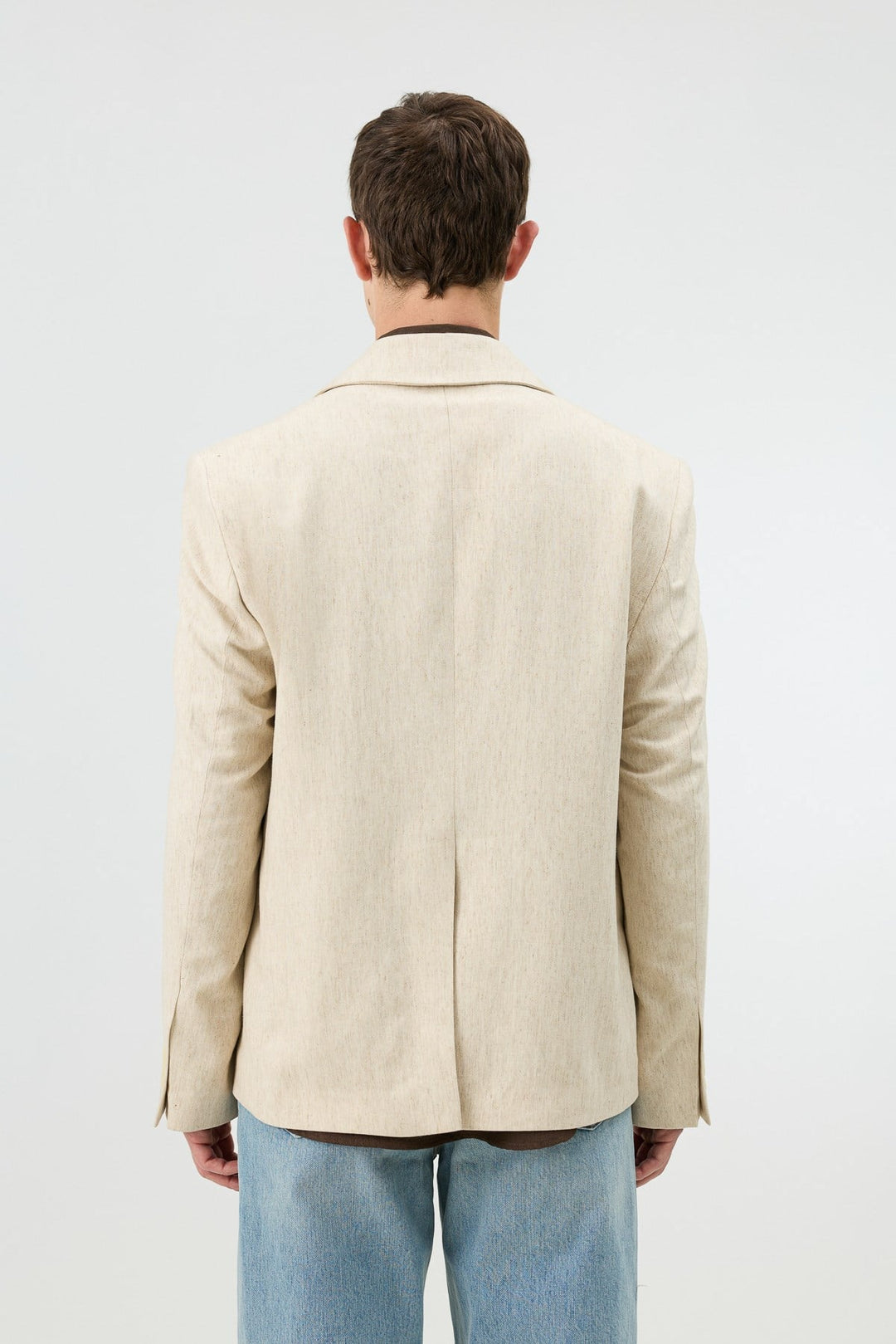 ANT Antioch Natur Keten Karışımlı Balıksırtı Desenli Erkek Blazer Ceket - Chelmsford