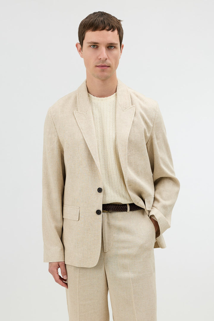 ANT Antioch Natur Keten Karışımlı Erkek Blazer Ceket - Valladolid
