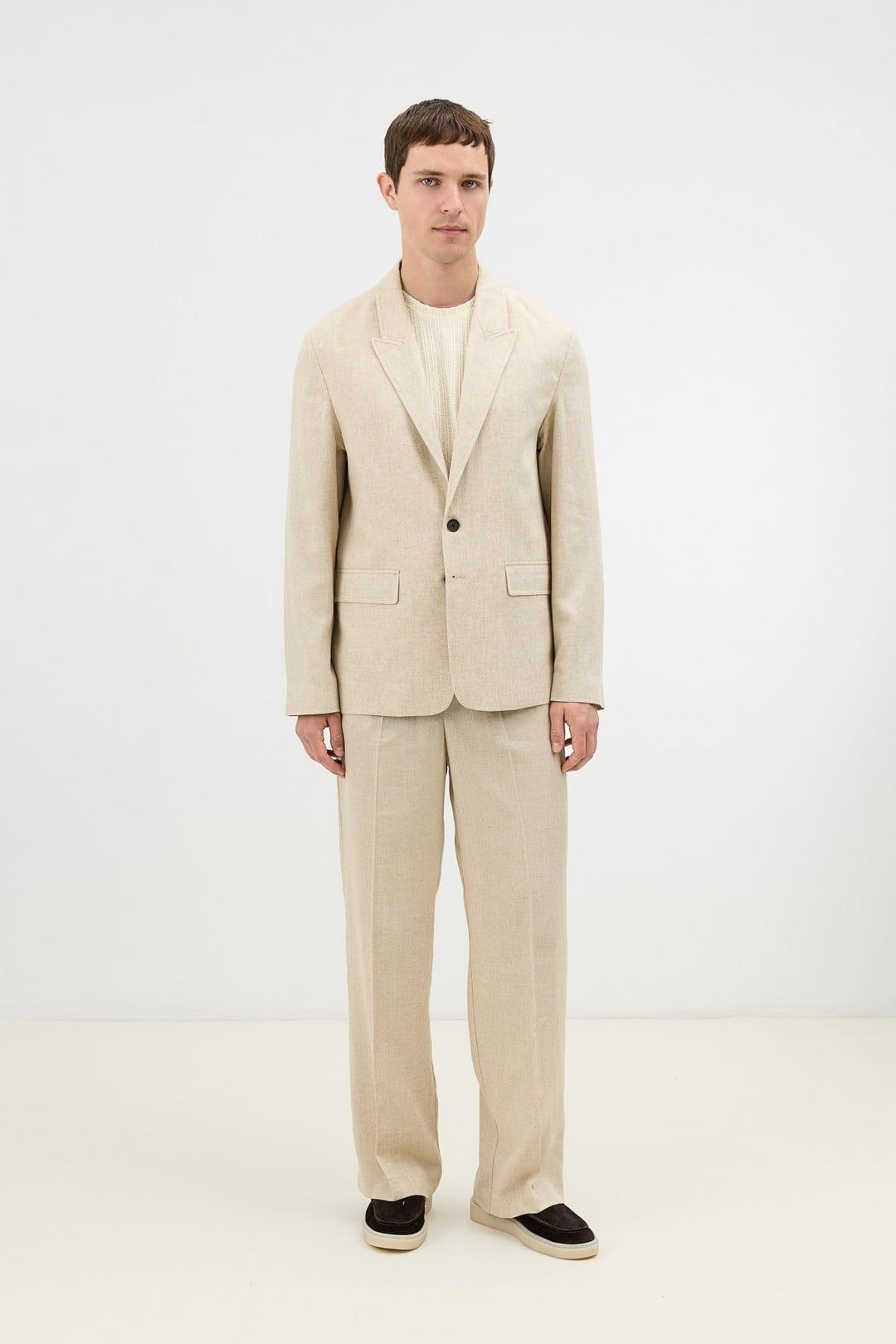 ANT Antioch Natur Keten Karışımlı Erkek Blazer Ceket - Valladolid