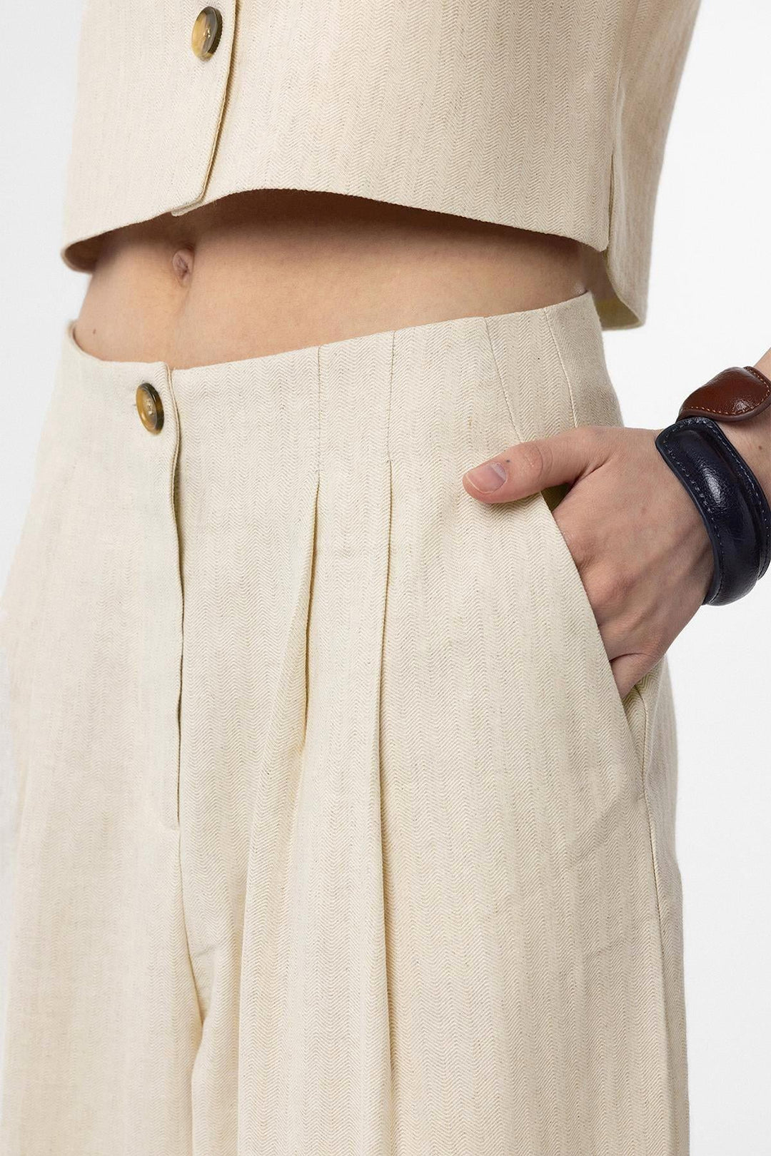 ANT Antioch Natur Keten Karışımlı Kadın Culotte Pantolon - Xico