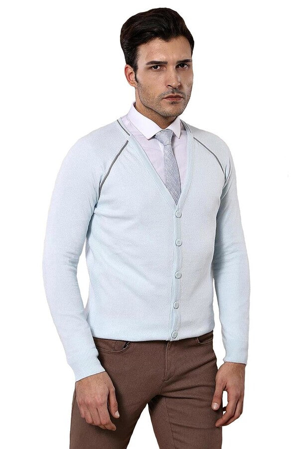 WSS Blue Cotton Men Knitwear  - Amiens