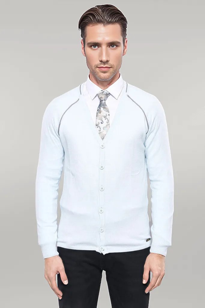WSS Blue Cotton Men Knitwear  - Singen