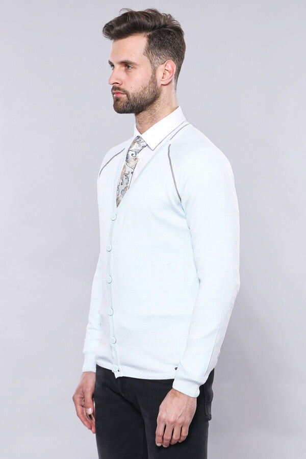 WSS Blue Cotton Men Knitwear  - Amiens