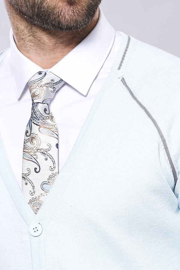 WSS Blue Cotton Men Knitwear  - Amiens