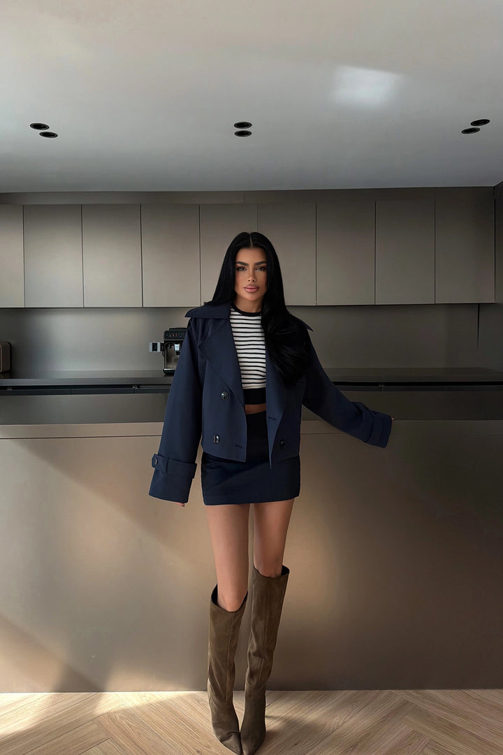 EYY Women Lacivert Klarris Trençkot - San Marcos