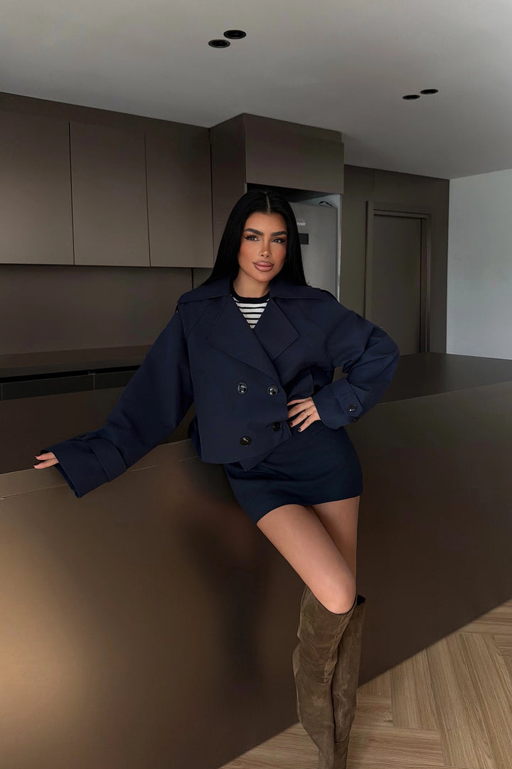 EYY Women Lacivert Klarris Trençkot - San Marcos