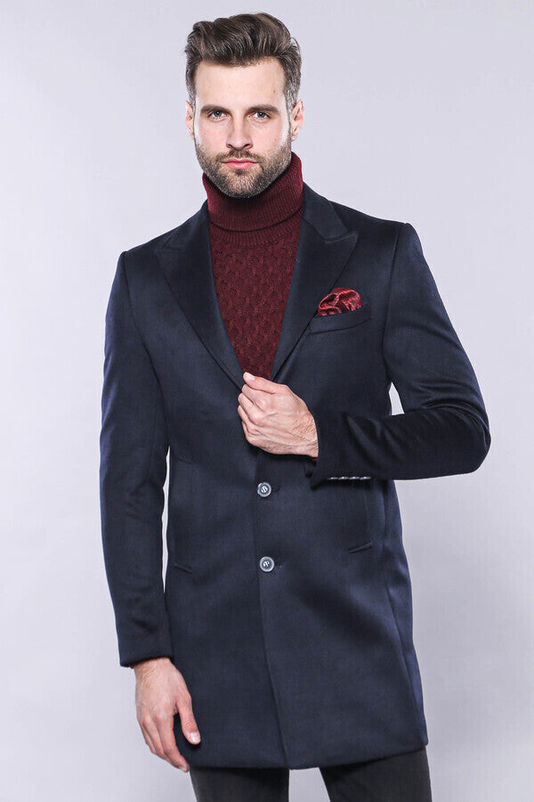 WSS Navy Blue Long Coat  - Pinotepa