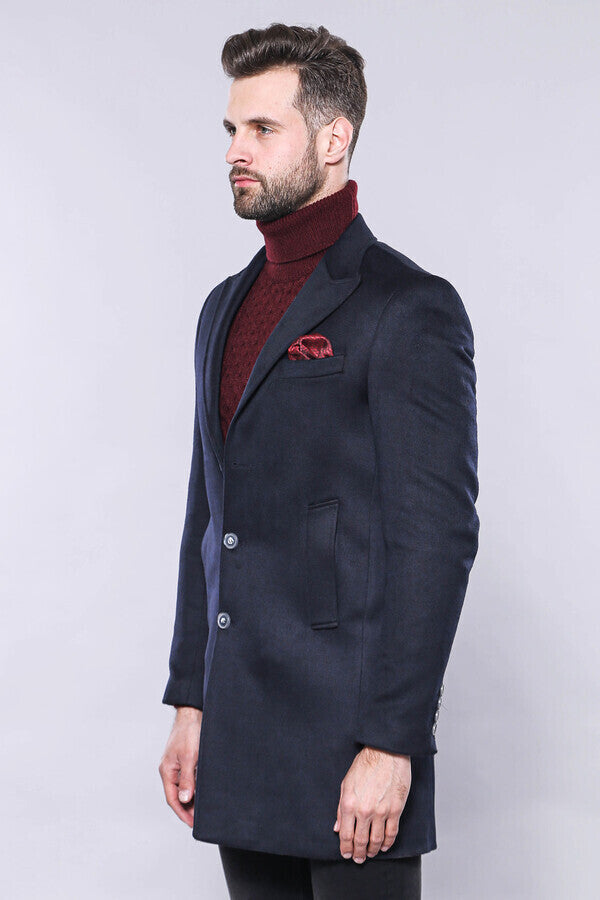 WSS Navy Blue Long Coat  - Pinotepa