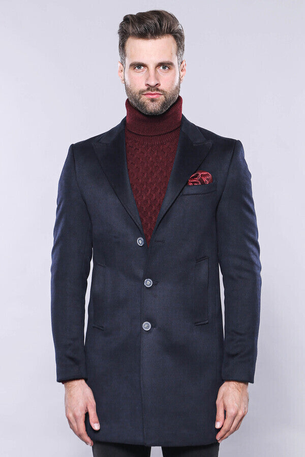 WSS Navy Blue Long Coat  - Pinotepa