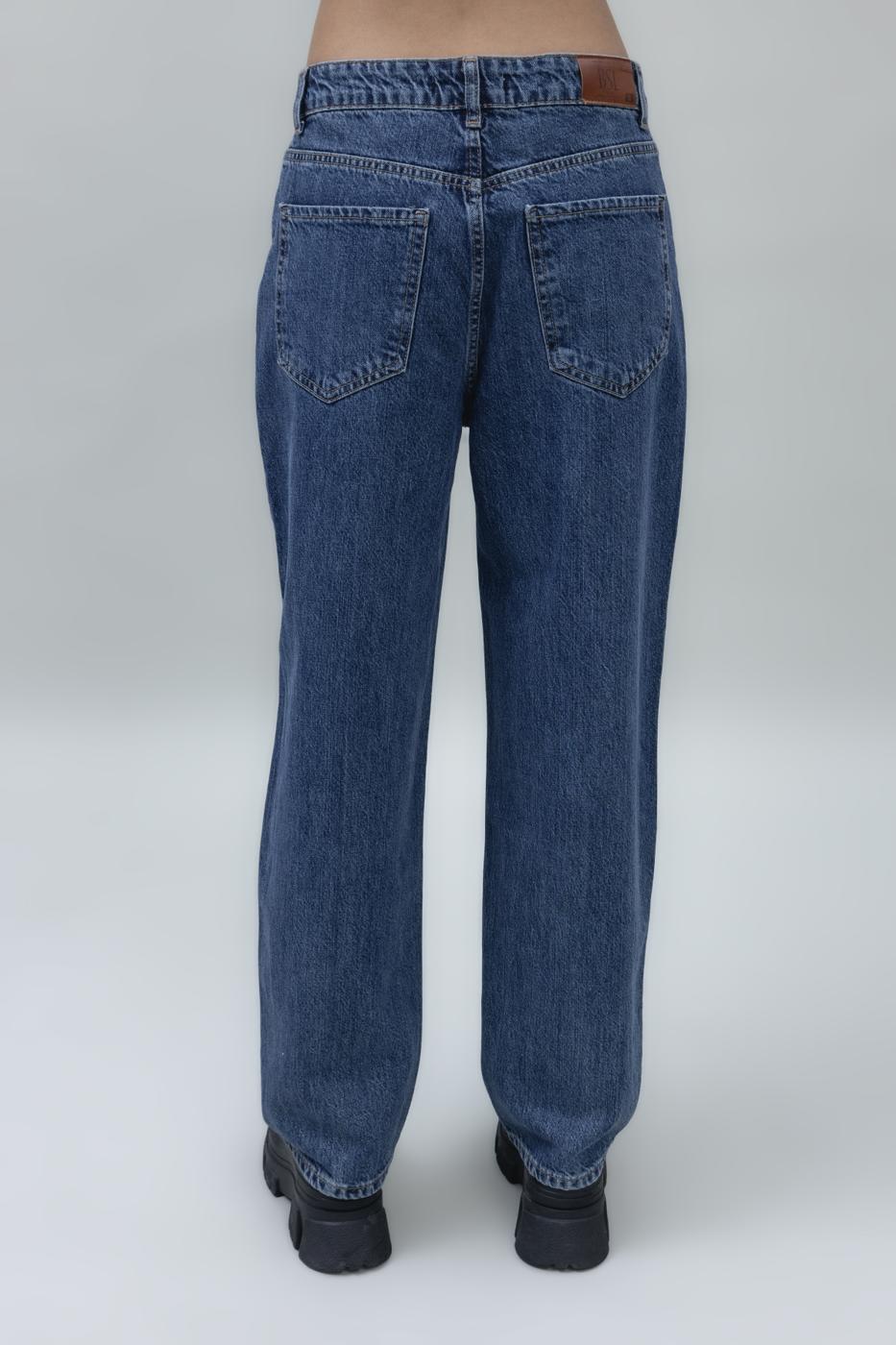 BSL Women Normal Waist Straight Leg Denim Pants - Canicattì