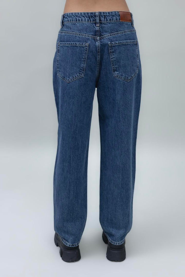 BSL Women Normal Waist Straight Leg Denim Pants - Canicattì