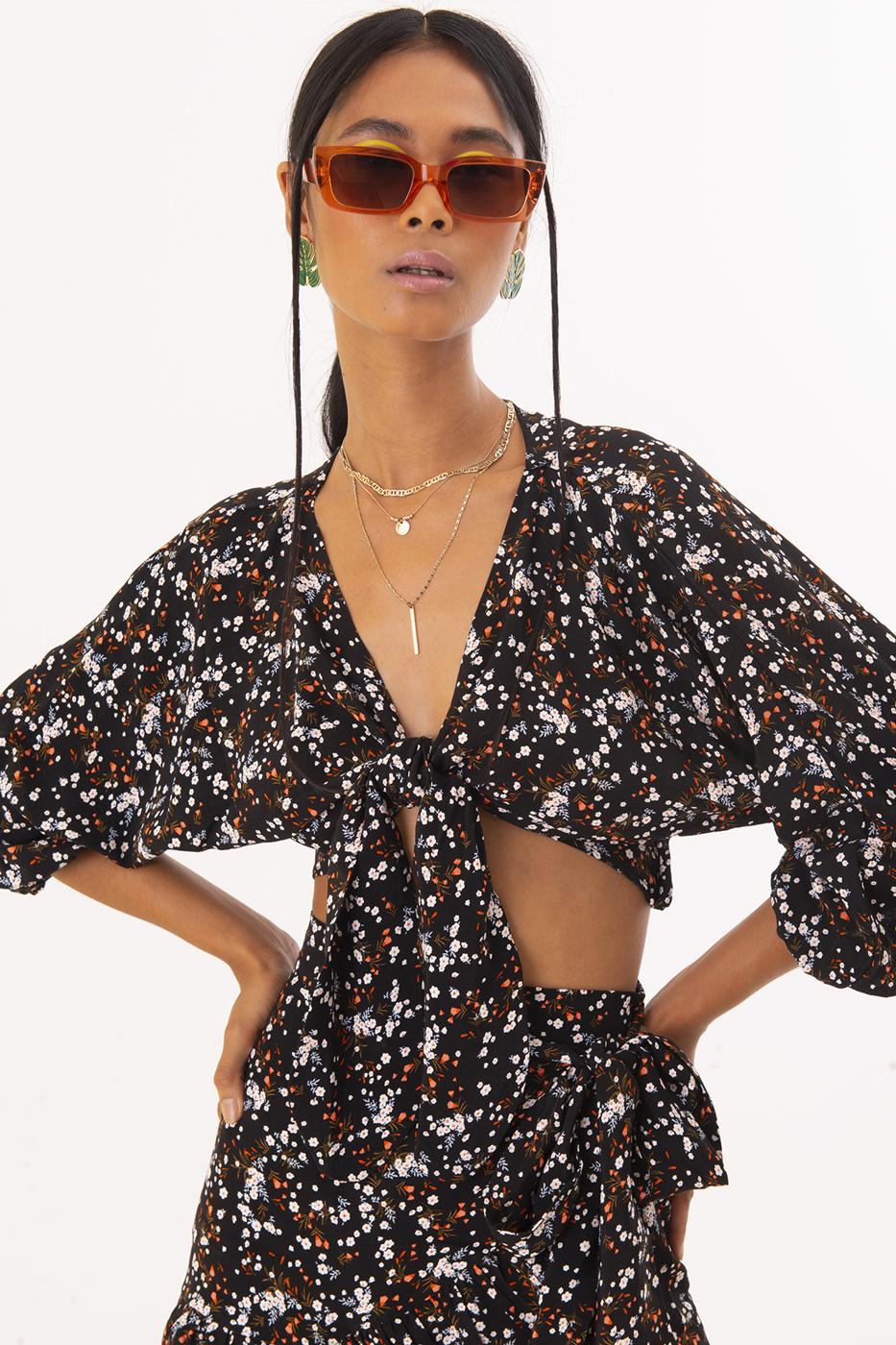 BSL Women Tie Front Blouse - Výronas