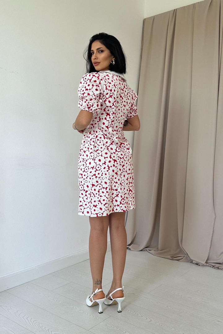 ELS Apron Collar Poplin Dress - Fuchsia - Sindelfingen