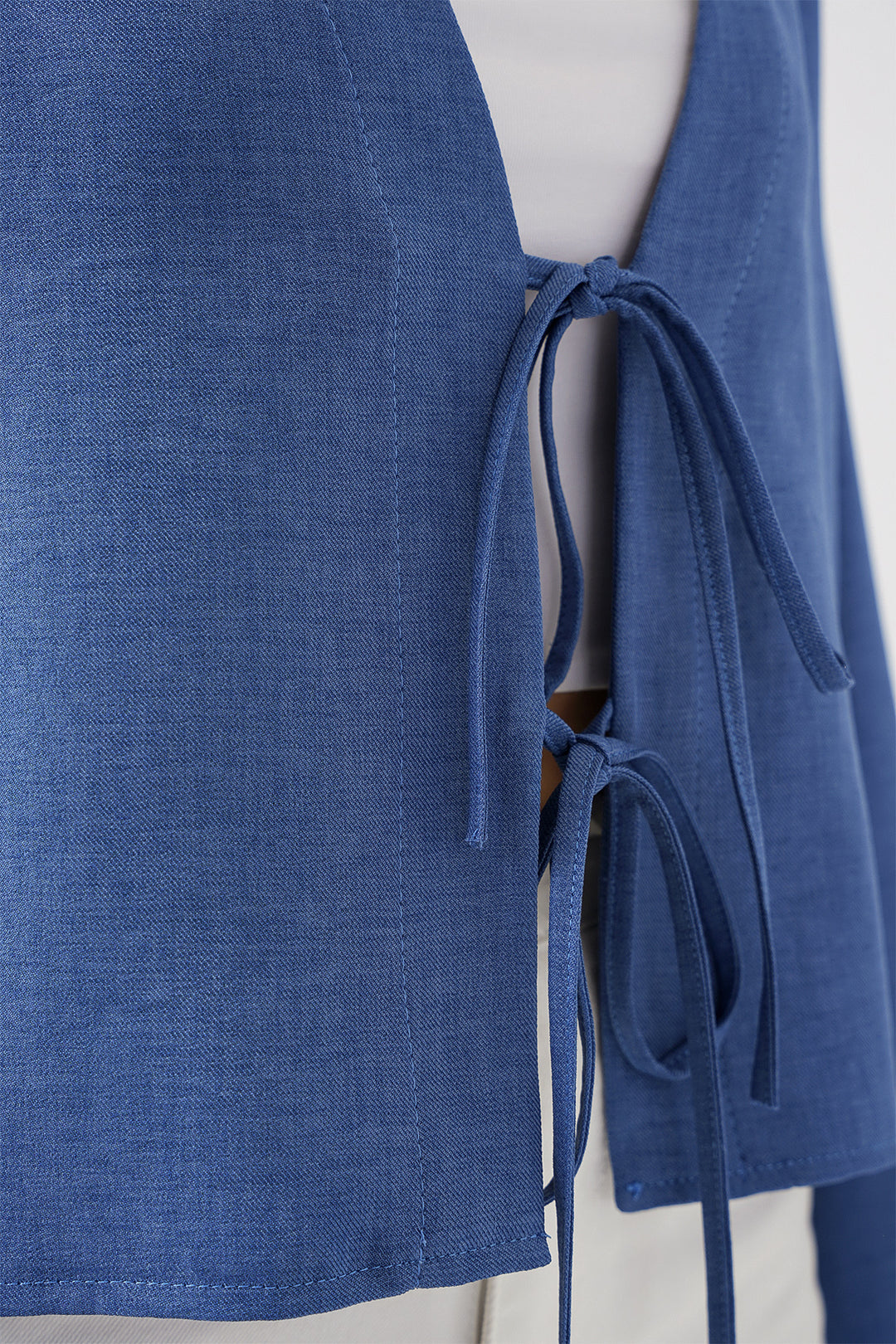 BGD Women Tie-Front Linen Kimono 960 - Indigo - Vannes
