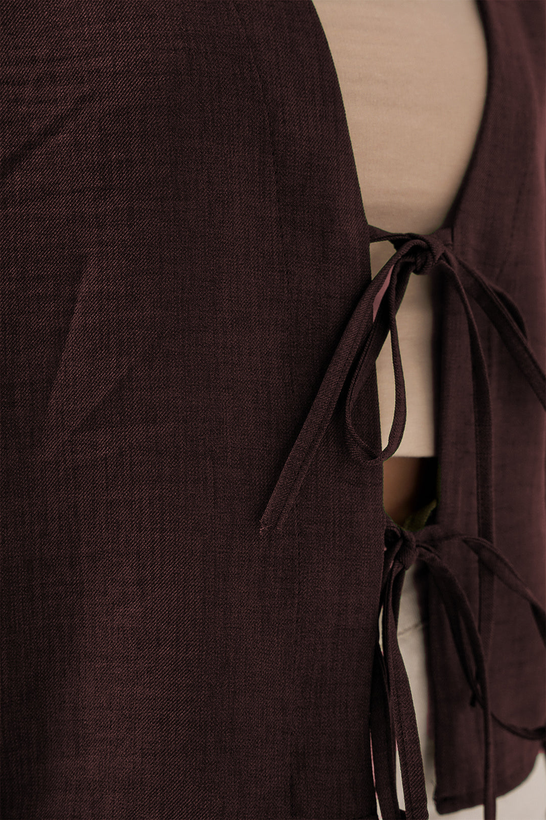 BGD Women Front Tied Linen Kimono 960 - Brown - Aurora