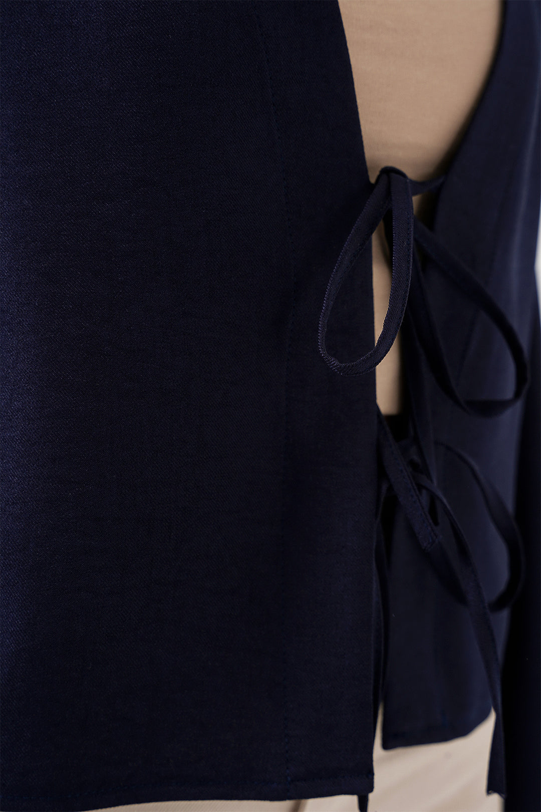 BGD Women Tie-Front Linen Kimono 960 - Navy - Roswell