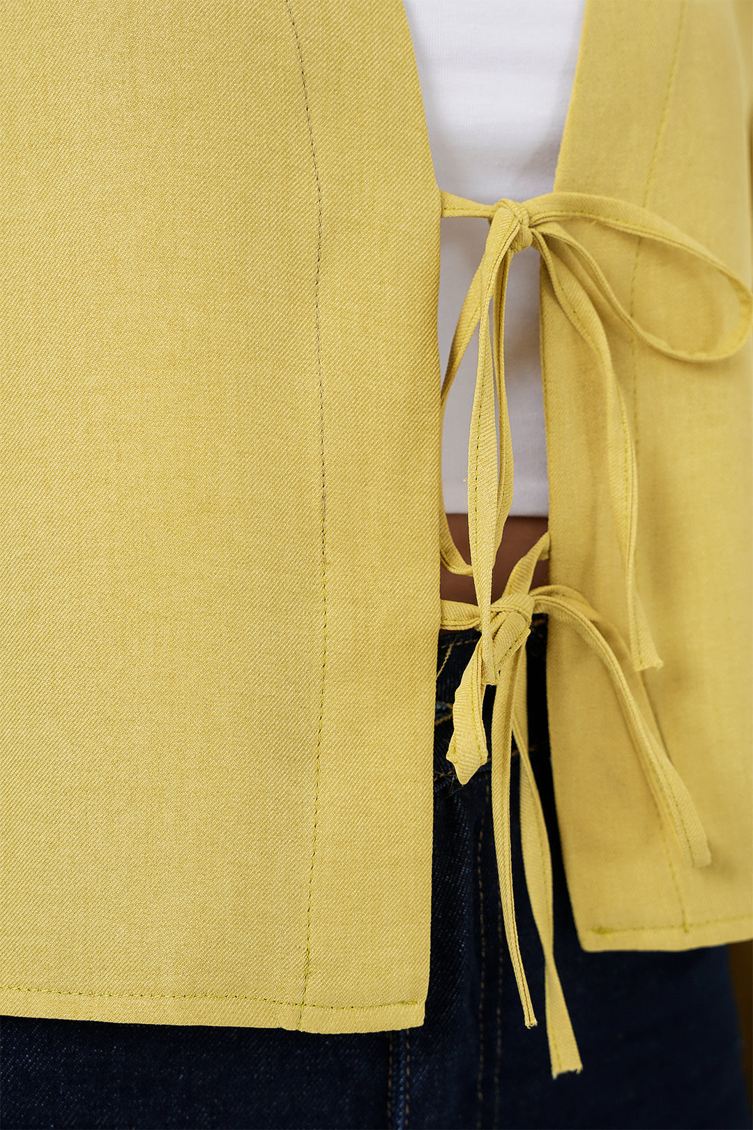 BGD Women Tied Front Linen Kimono 960 - Oil Green - Cupertino
