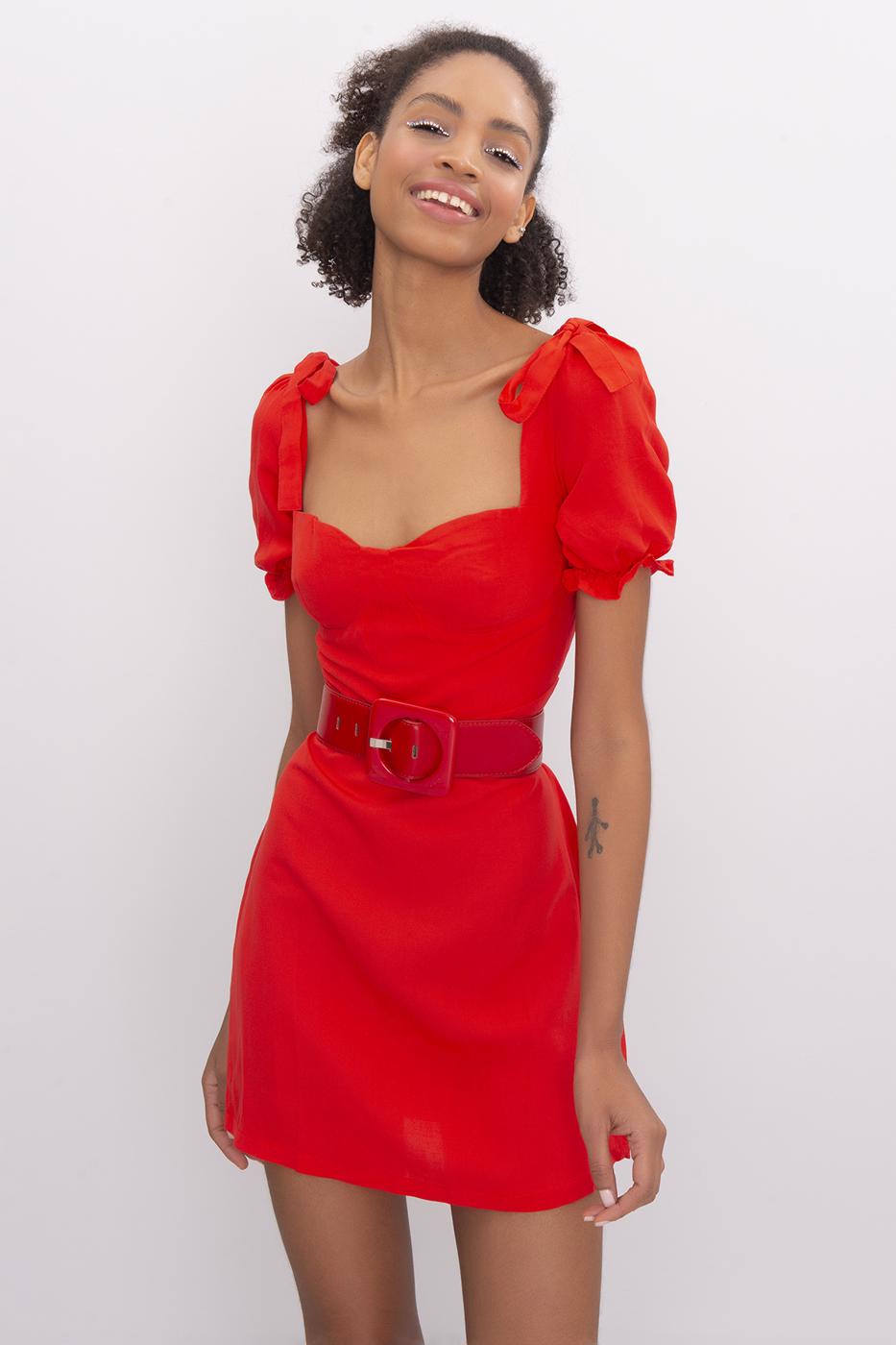 BSL Women Linen Mini Dress - Orangetown