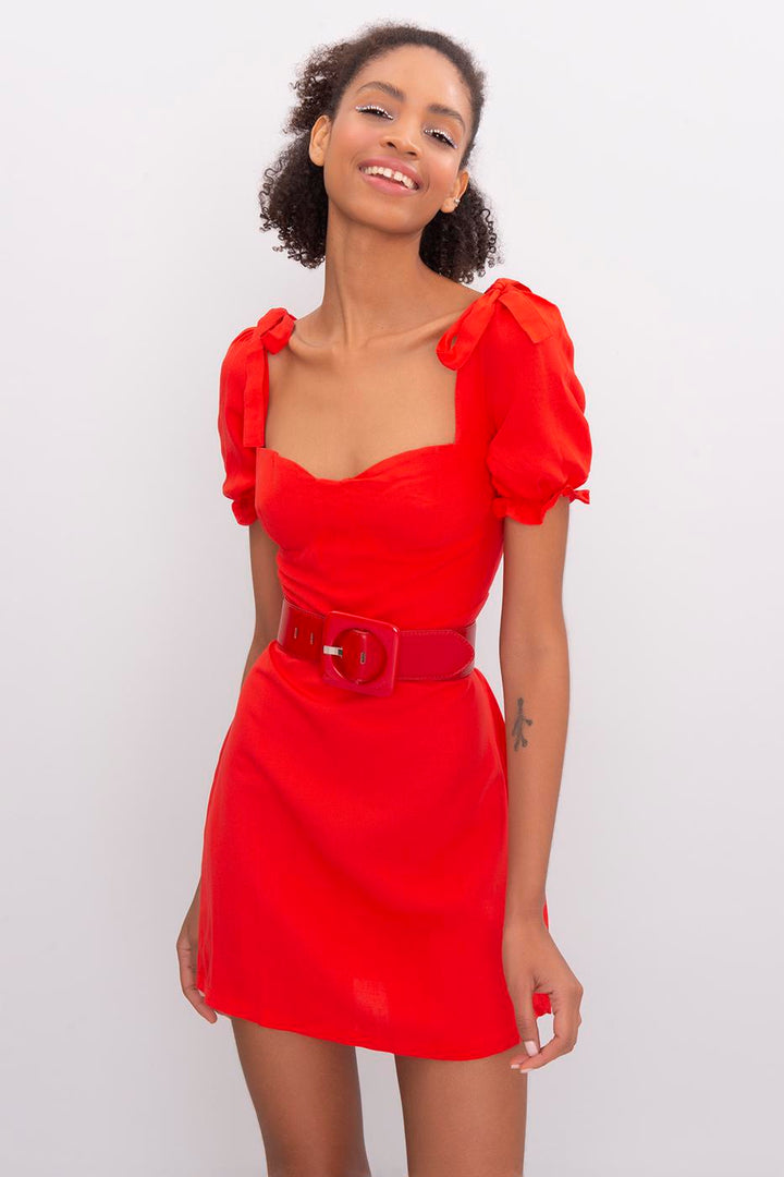 BSL Women Linen Mini Dress - Orangetown
