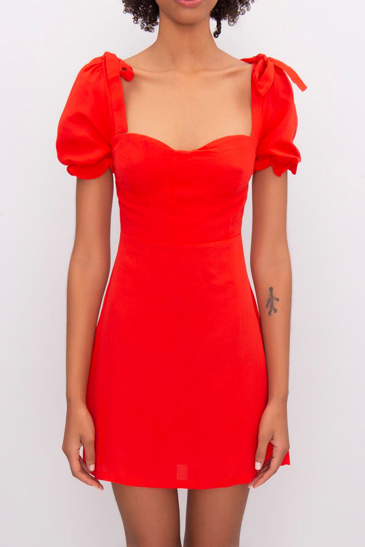 BSL Women Linen Mini Dress - Orangetown