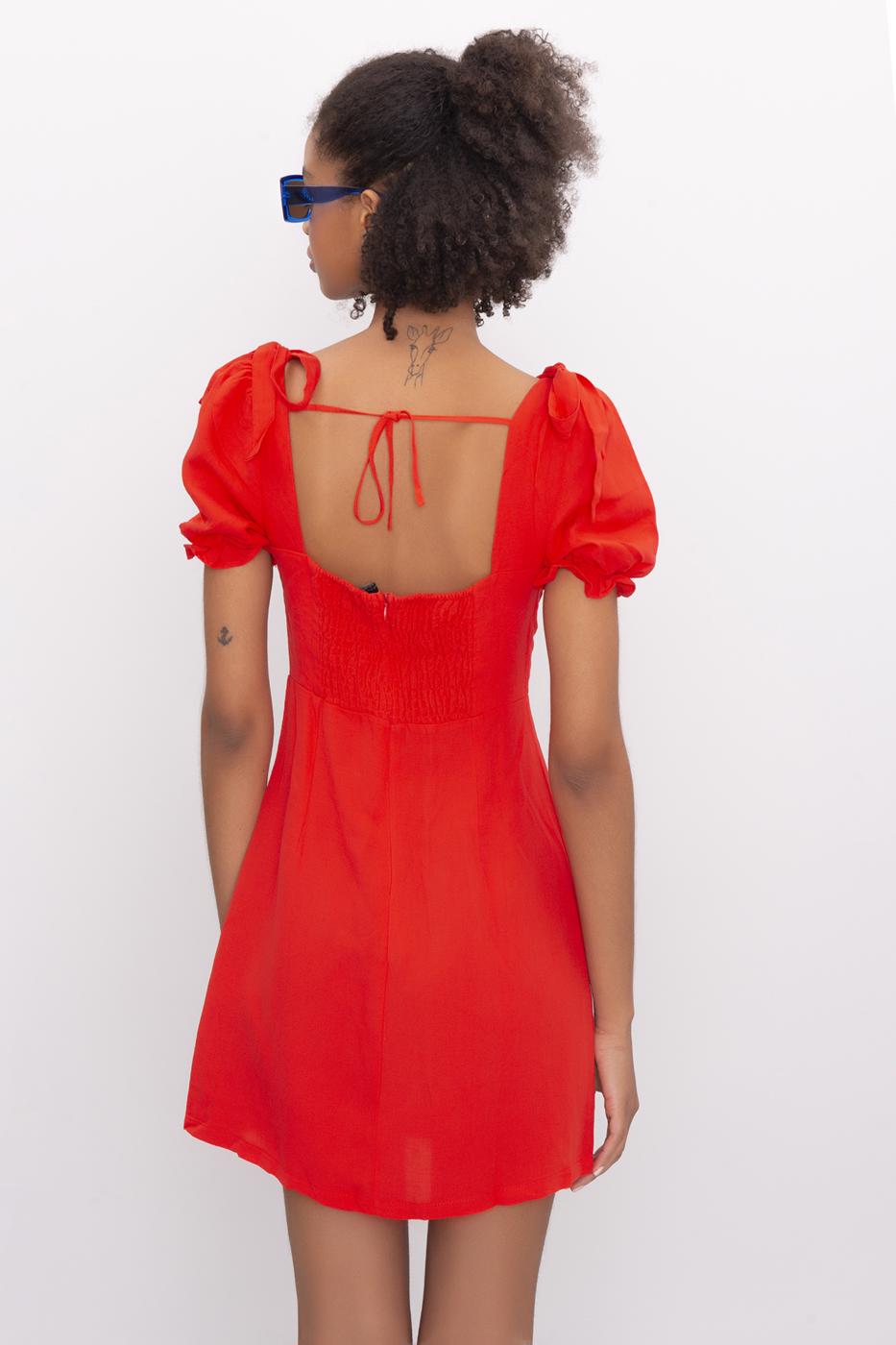 BSL Women Linen Mini Dress - Orangetown