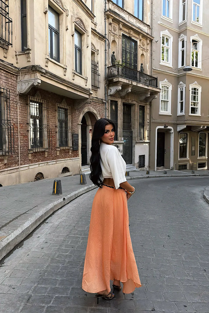 EYY Women Orange Belt Detail Skirt - Haarlem