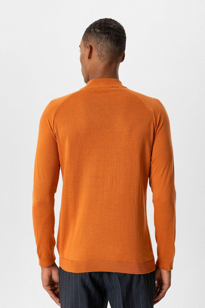 ANT Antioch Orange Half-Zip Men's Sweater - Santurce-Antiguo