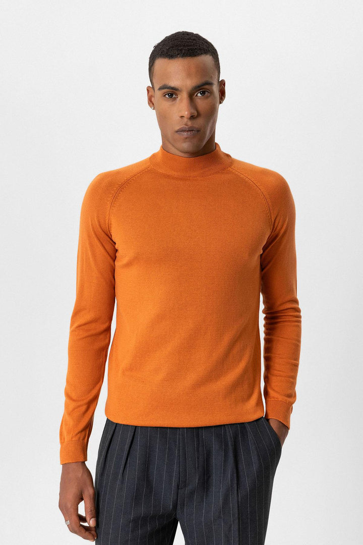 ANT Antioch Orange Half-Zip Men's Sweater - Santurce-Antiguo
