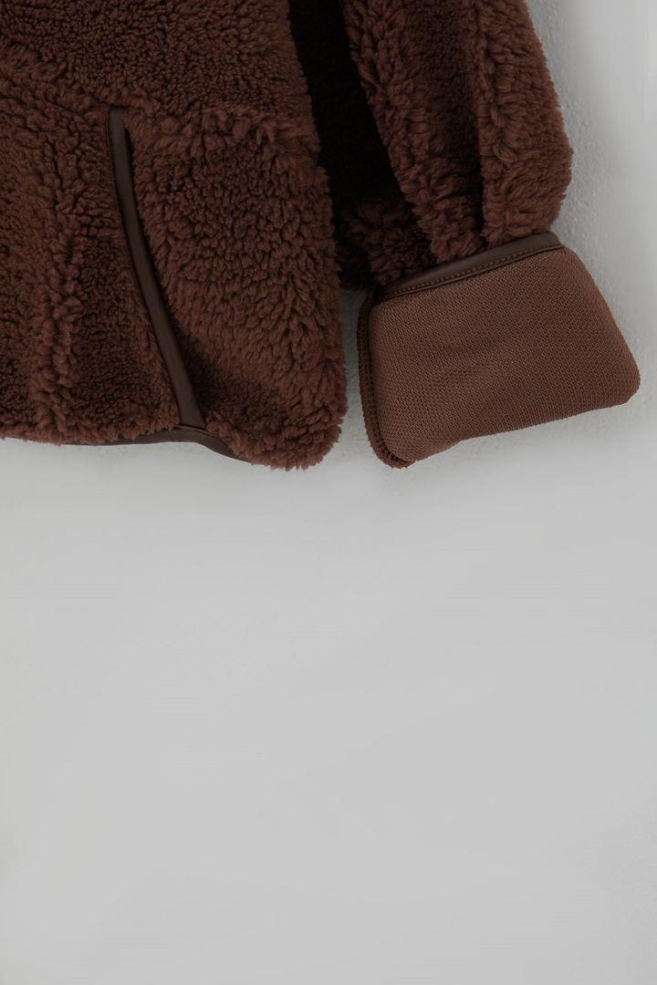 BRE Orko Kız Çocuk Peluş Sweatshirt Önü Yarım Çıtçıt Pat Kanguru Cepli 106 Yaş , Kahverengi - Krasnodon