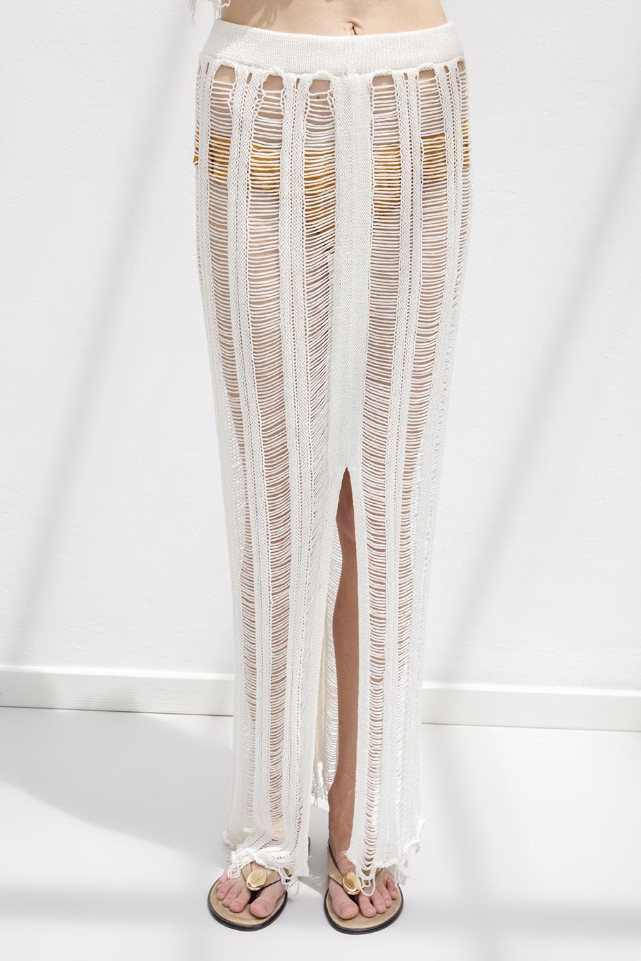 BSL Women Knitted Mesh Maxi Beach Skirt - Brockton