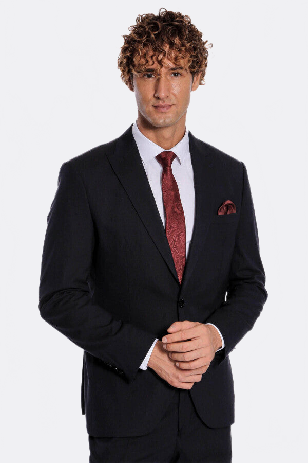 WSS 2 Piece Striped Black Men Suit  - Lethbridge
