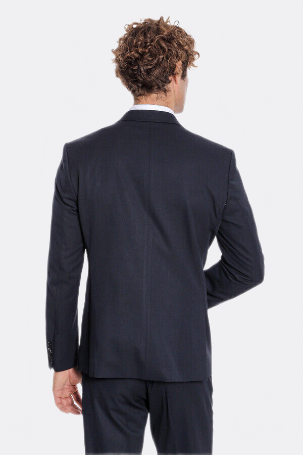 WSS Plain 2 Piece Slim Fit Dark Blue Men Suit  - Benidorm