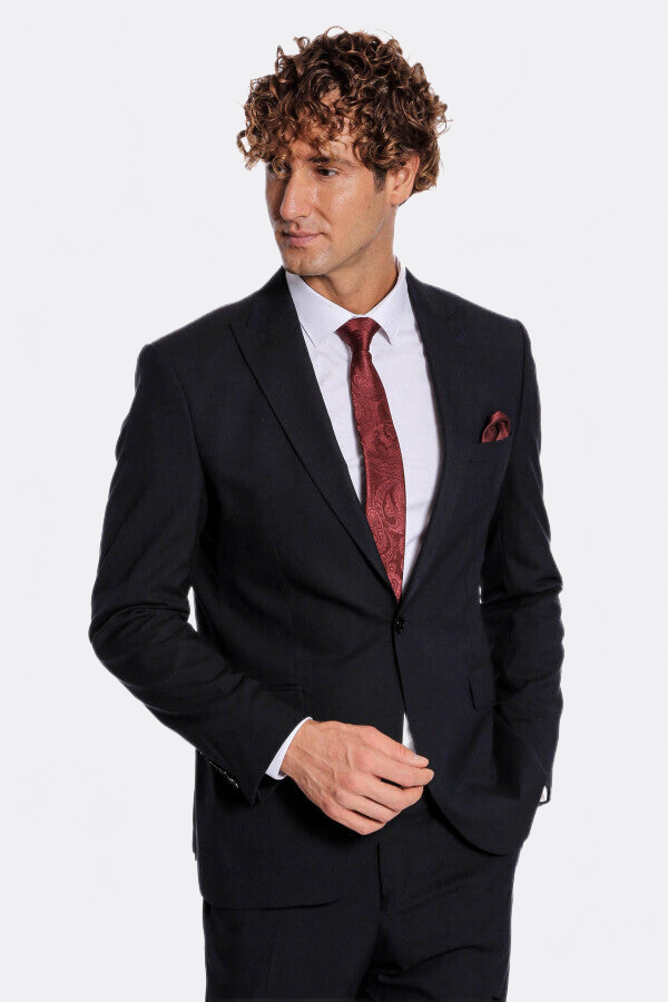 WSS 2 Piece Striped Black Men Suit  - Lethbridge