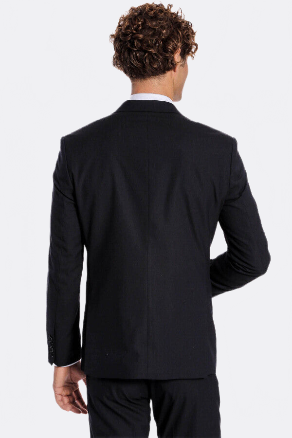 WSS 2 Piece Striped Black Men Suit  - Lethbridge