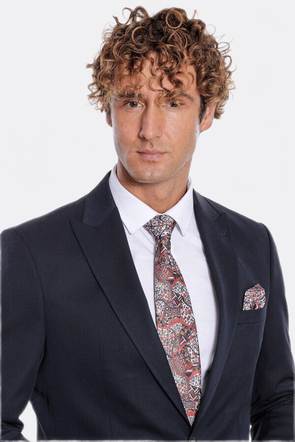 WSS Plain 2 Piece Slim Fit Dark Blue Men Suit  - Benidorm