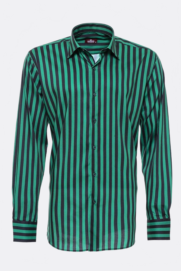 WSS Black Striped Shirt Over Green  - Upper Hutt