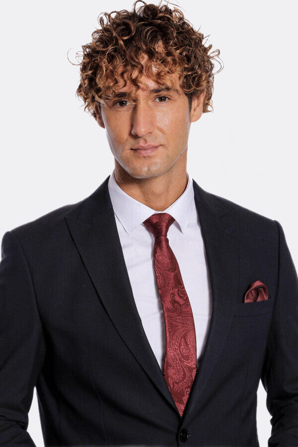 WSS 2 Piece Striped Black Men Suit  - Lethbridge