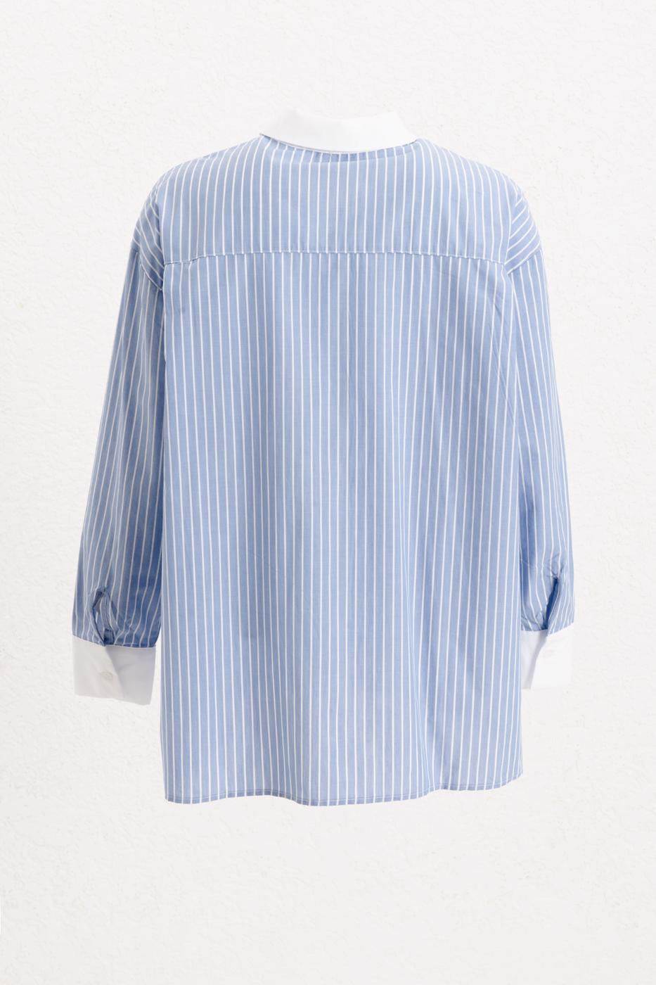BSL Women Oversize Striped Shirt - Campeche